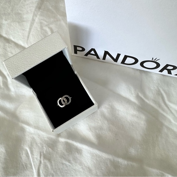 Authentic PANDORA CIRCLES Silver LOGO SIGNATURE Ring - 50 - Picture 2 of 6